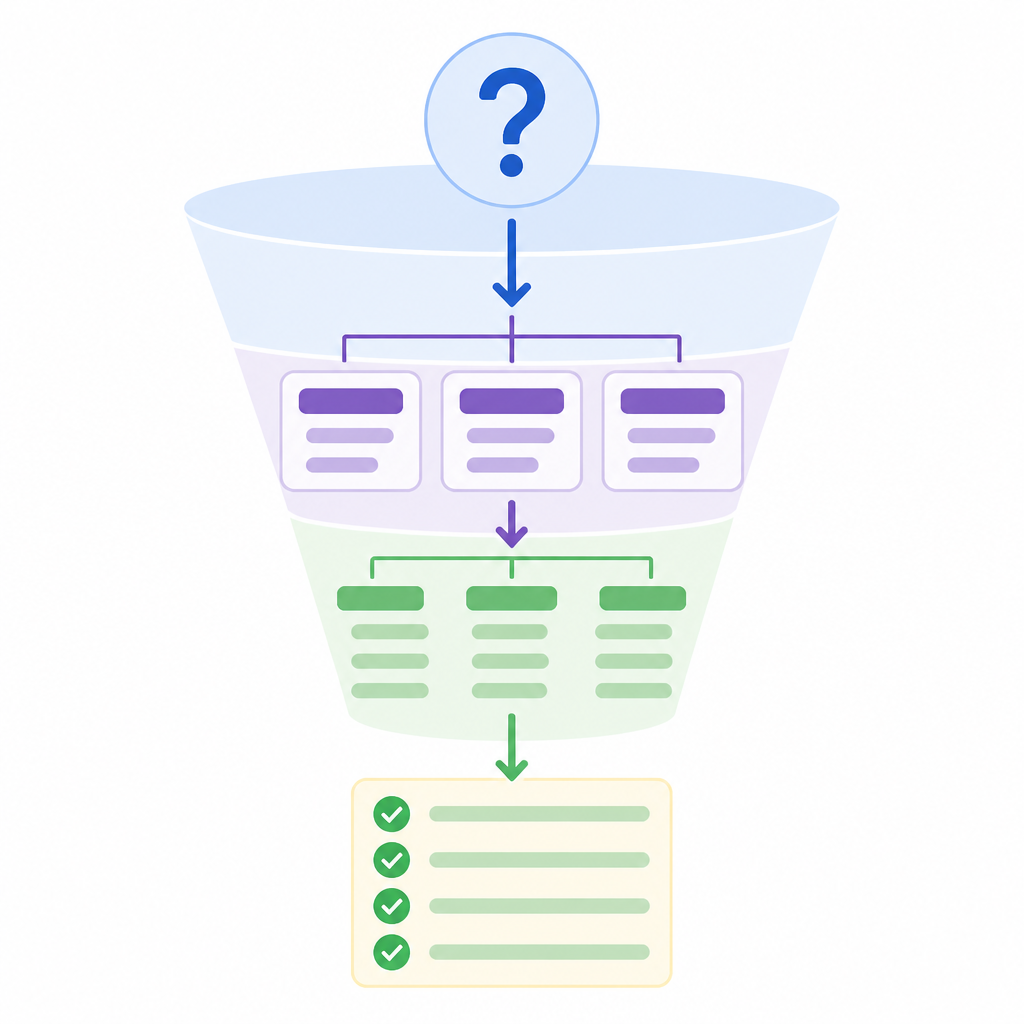 Diagram showing search intent mapped to headings